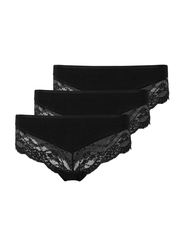 SNOCKS Hipster mit Spitze aus Bio-Baumwolle 3 Stück in Schwarz günstig kaufen
