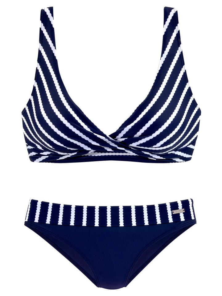 LASCANA Triangel-Bikini in marine-weiß günstig kaufen