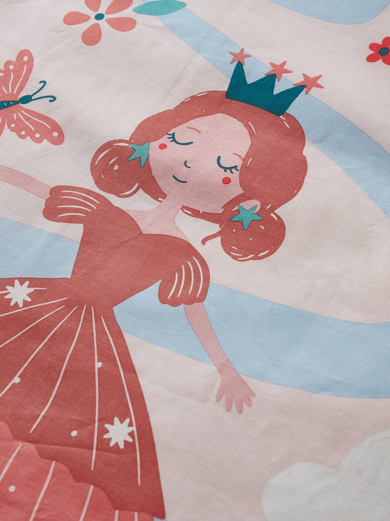 Vertbaudet Kinder Bettwäsche-Set ABC-PRINZESSIN Oeko-Tex - dunkelrosa