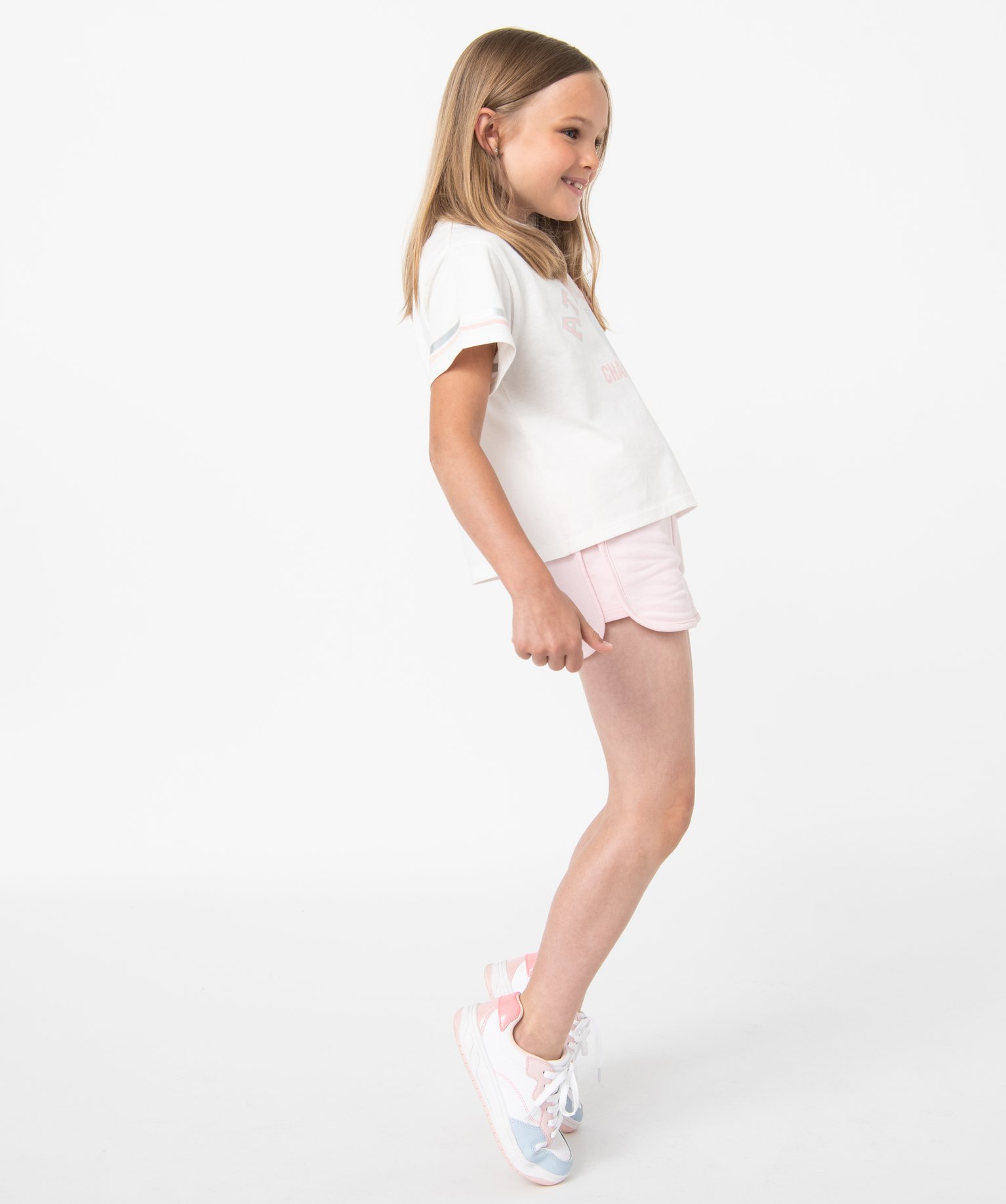 Short fille en maille avec taille élastiquée rose | GEMO