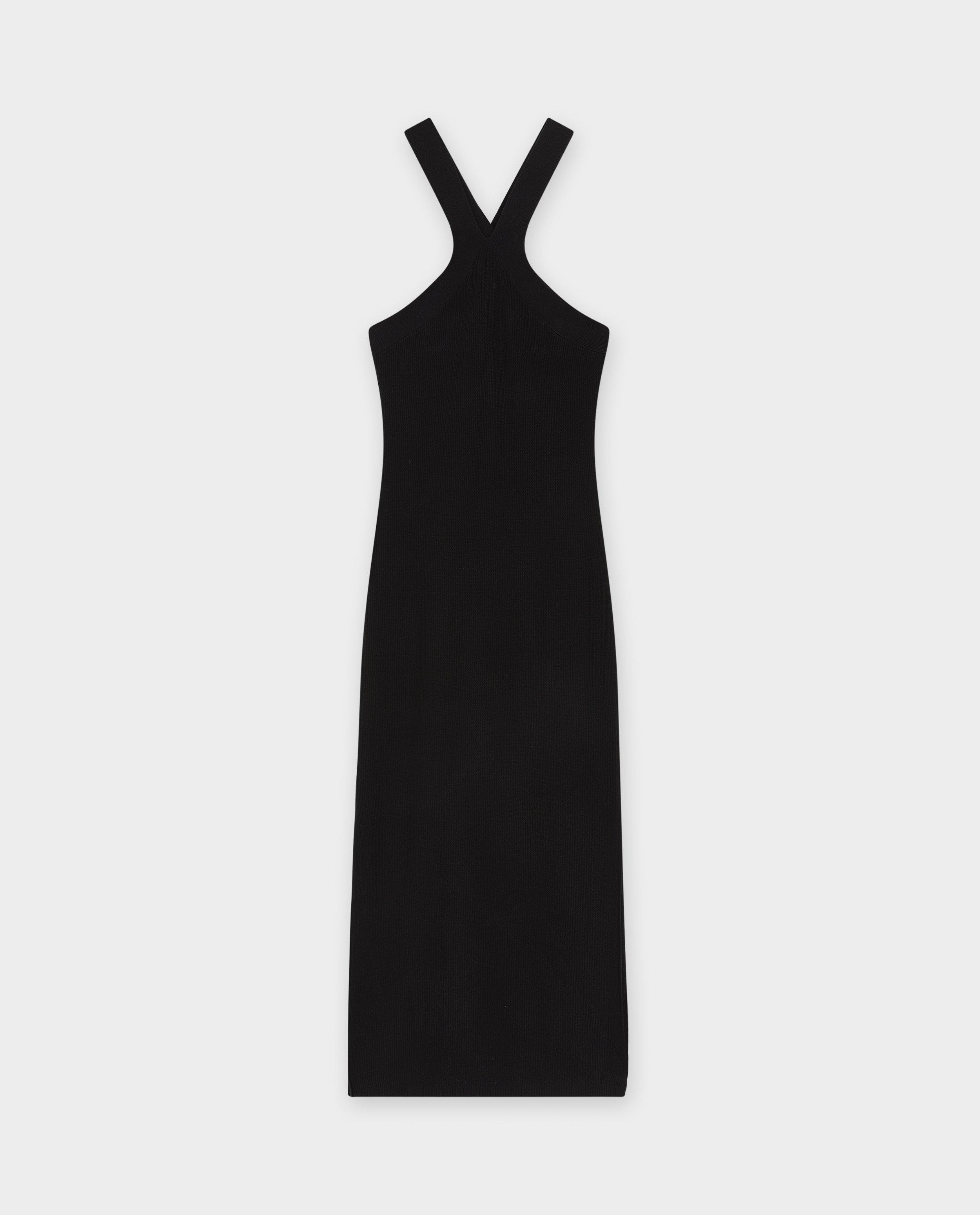 Rochie tricotată Nanja Massy cu nervuri fine negre