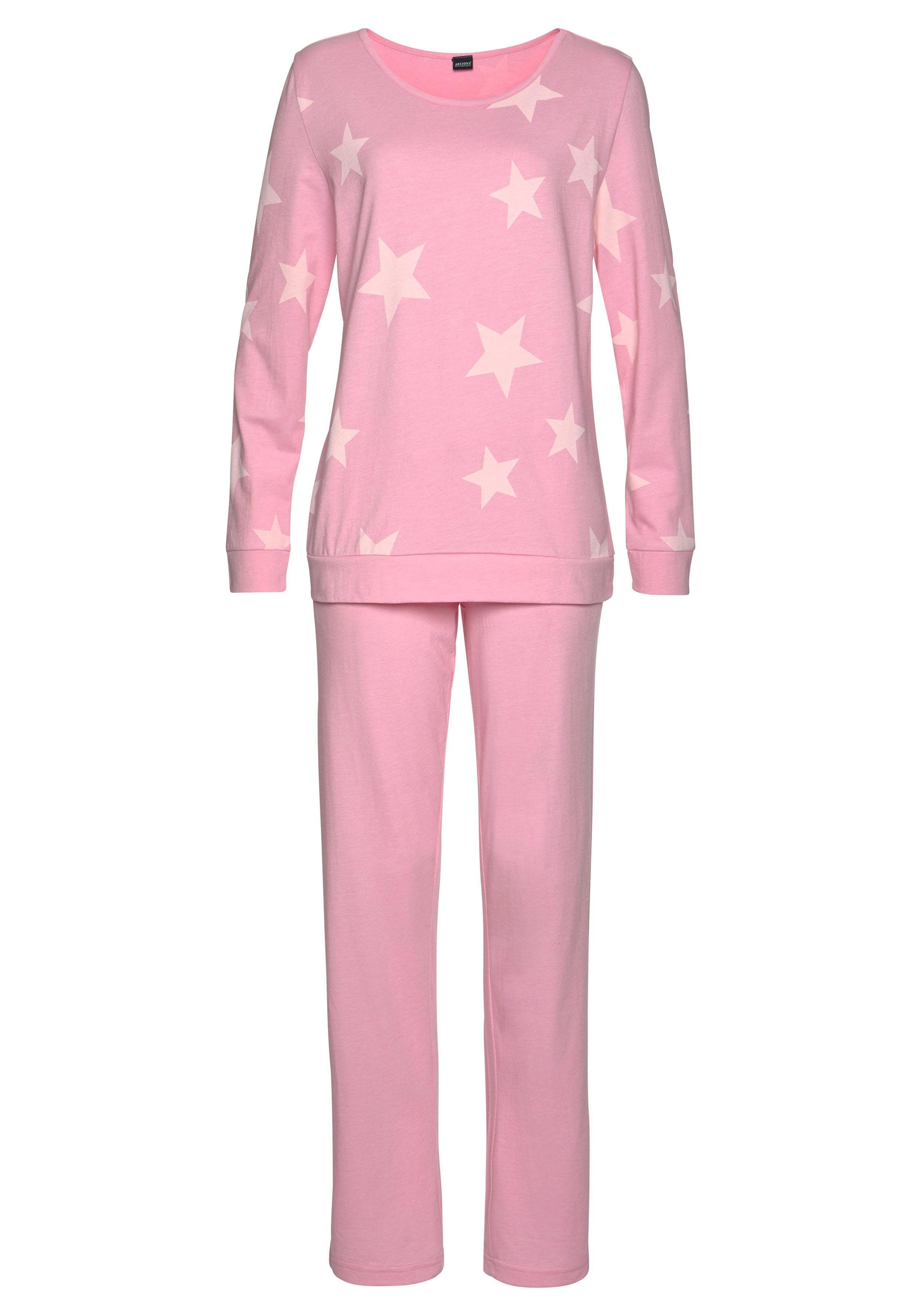 Arizona Pyjama (4 tlg., 2 Stück) in melierter Optik mit Sternen