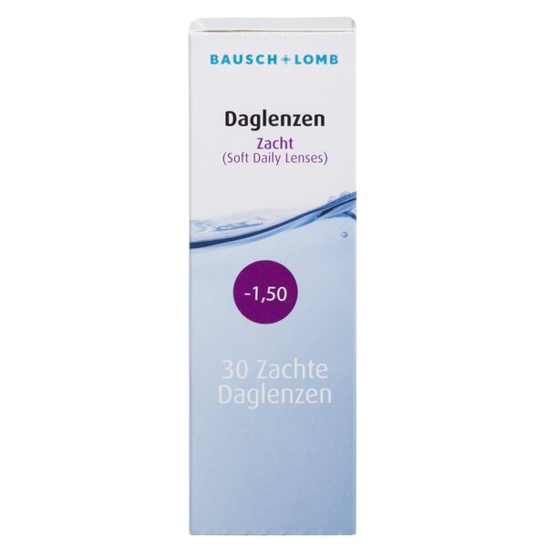 Bausch & Lomb -1.50 mäkké jednodňové kontaktné šošovky, zdravotnícka pomôcka - 30 kusov