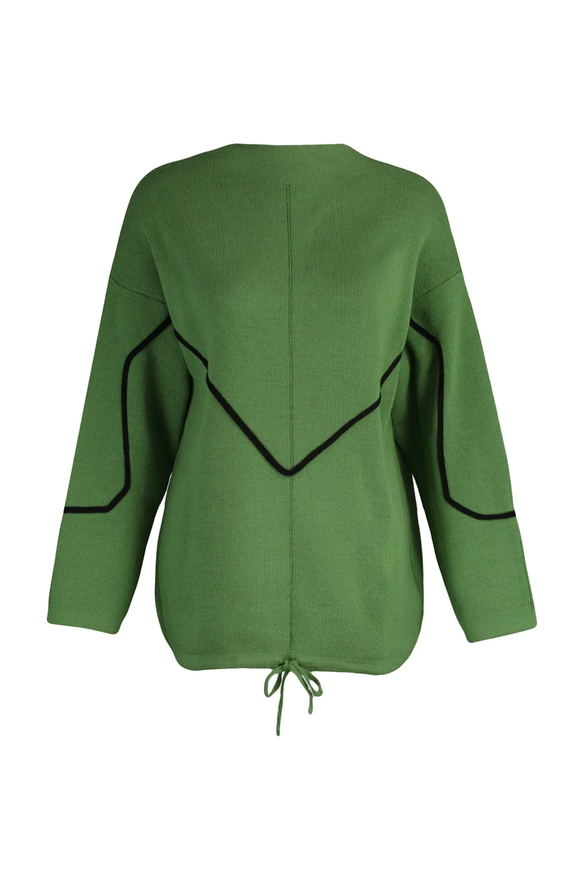 Trendyol Modest  Grüner Strickpullover mit Paspelierung und detailliertem Muster TCTAW22AK0002