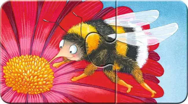 Kinderpuzzle ab 2 Jahren - Tiere im Garten - 2 Teile