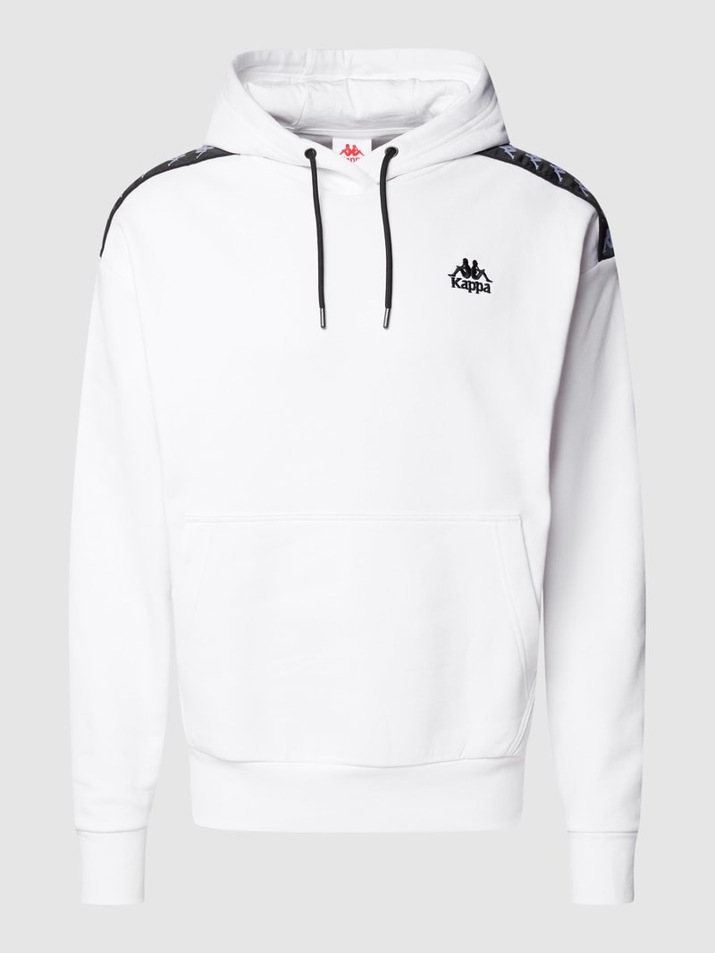 Hoodie mit Logo-Stitching in weiß