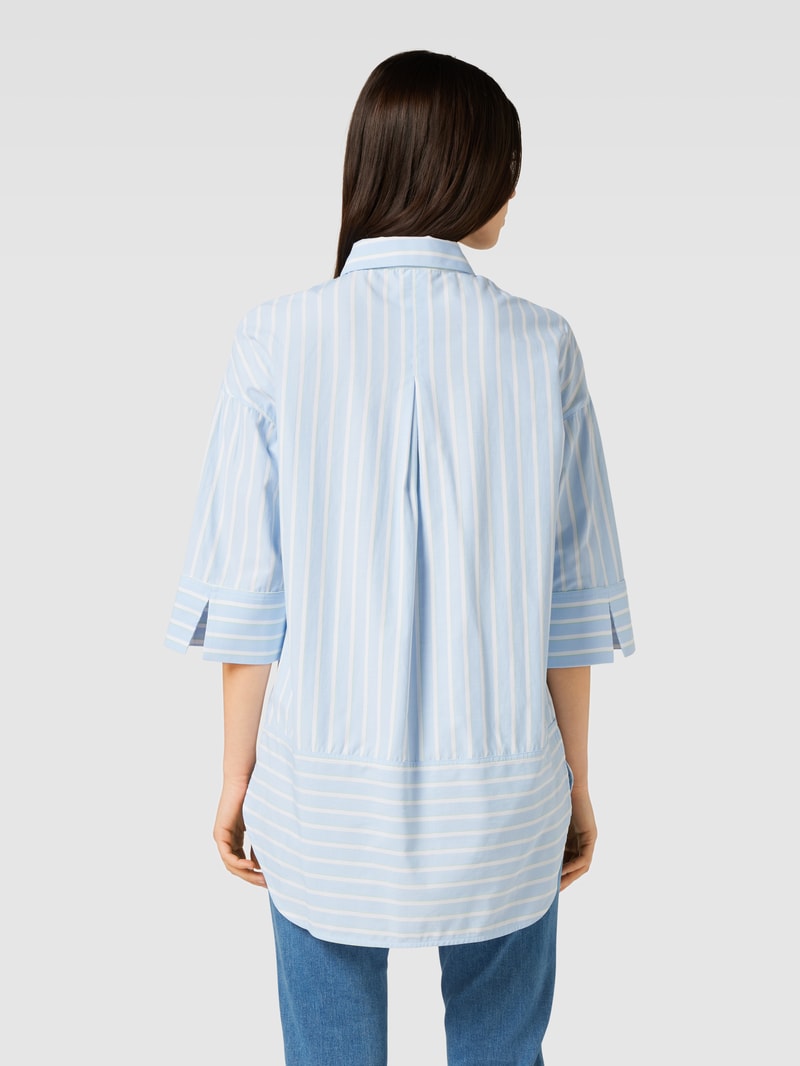 Longbluse mit Allover-Streifenmuster Modell 'KRISTY TAVOLA' in hellblau