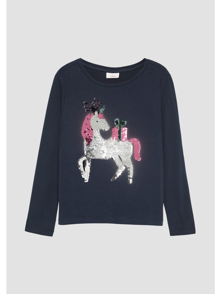 s.Oliver T-Shirt langarm in Blau günstig kaufen