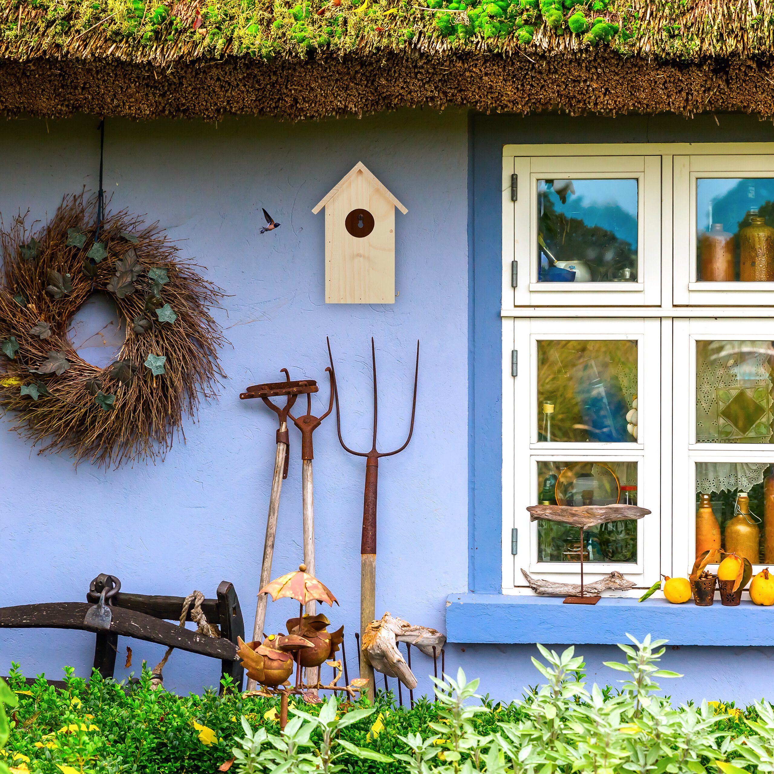 relaxdays Vogelhaus Aufklappbarer Nistkasten