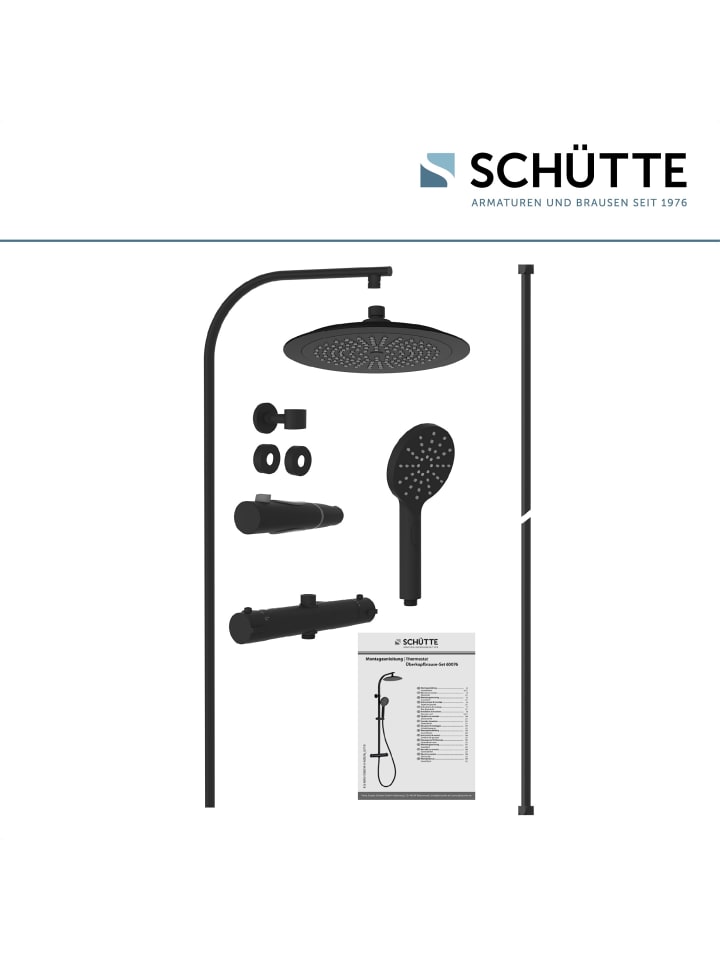 Schütte Duschset MADURA FRESH in Schwarz matt - (L) 41 x (B) 27 x (H) 101 cm günstig kaufen onesize