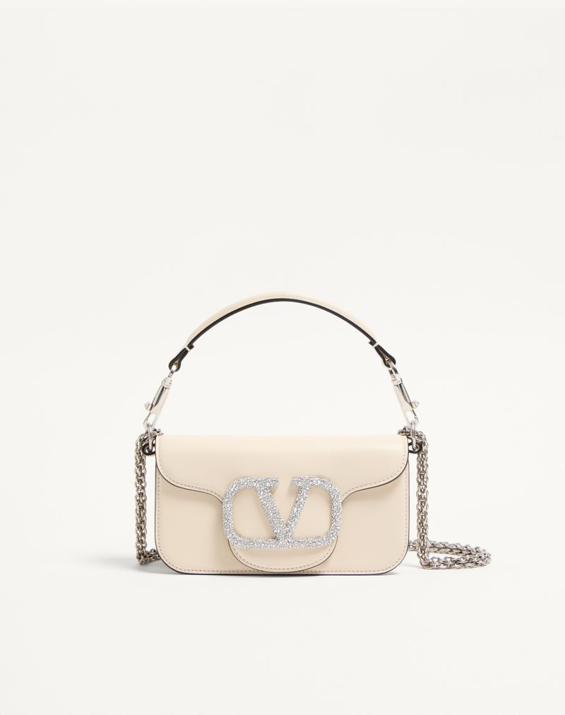 Bolsa de ombro pequena Valentino Garavani Locò com logotipo de joia