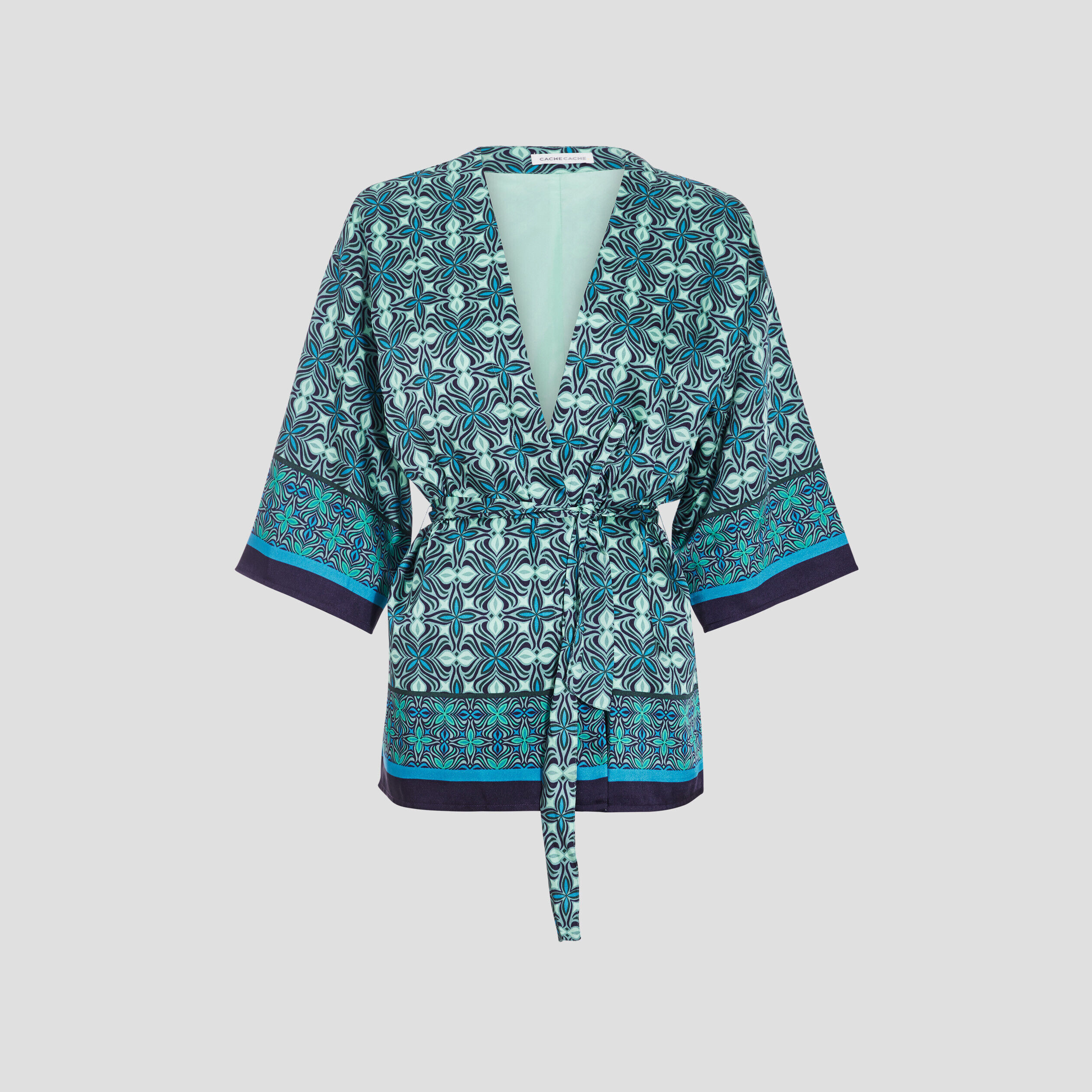 Veste esprit kimono droite vert menthe femme | Cache Cache