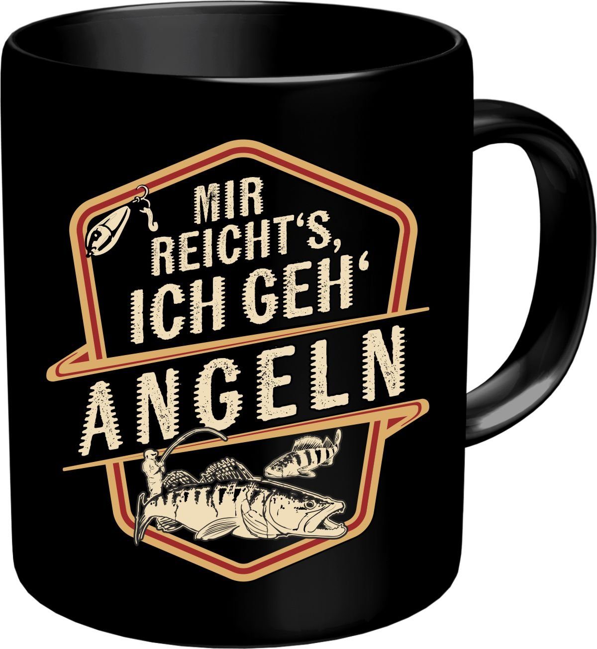 Rahmenlos Tasse Kaffeebecher als Geschenk für den Angler - Mir reicht's-Ich geh ANGELN, Keramik