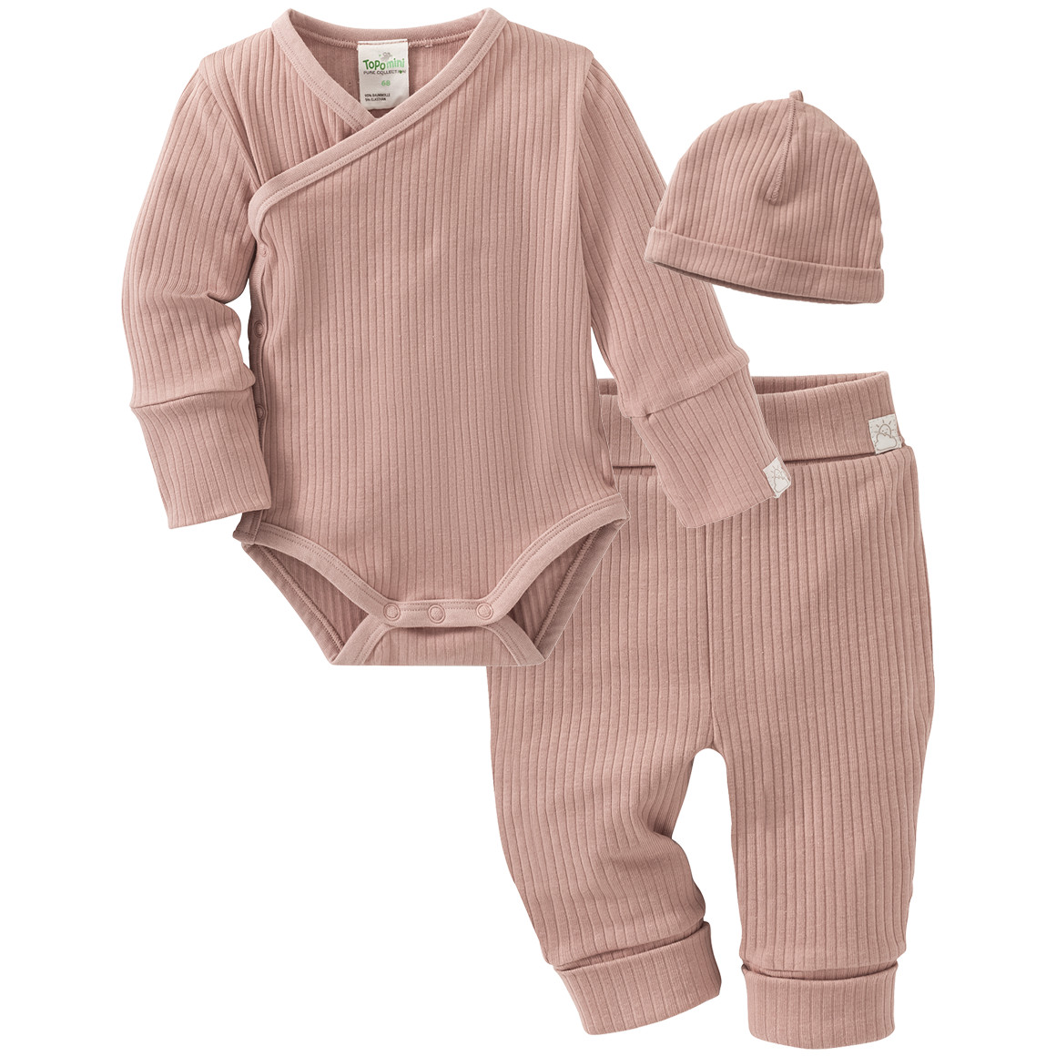 Newborn Wickelbody, Leggings und Mütze