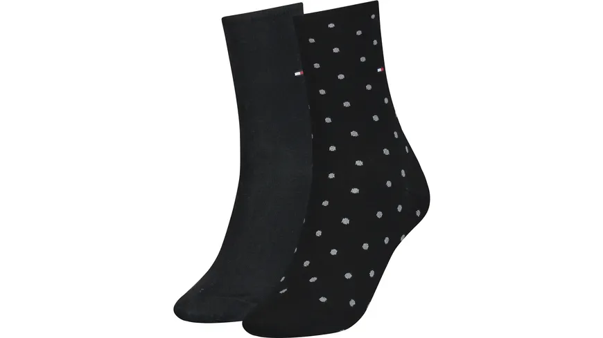 TOMMY HILFIGER Damen Socken Dot 2er Pack black