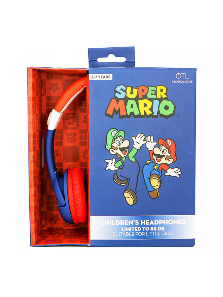 COFI 1453 Super Mario kabelgebundene Kopfhörer für Kinder zwischen in Blau-Rot günstig kaufen onesize