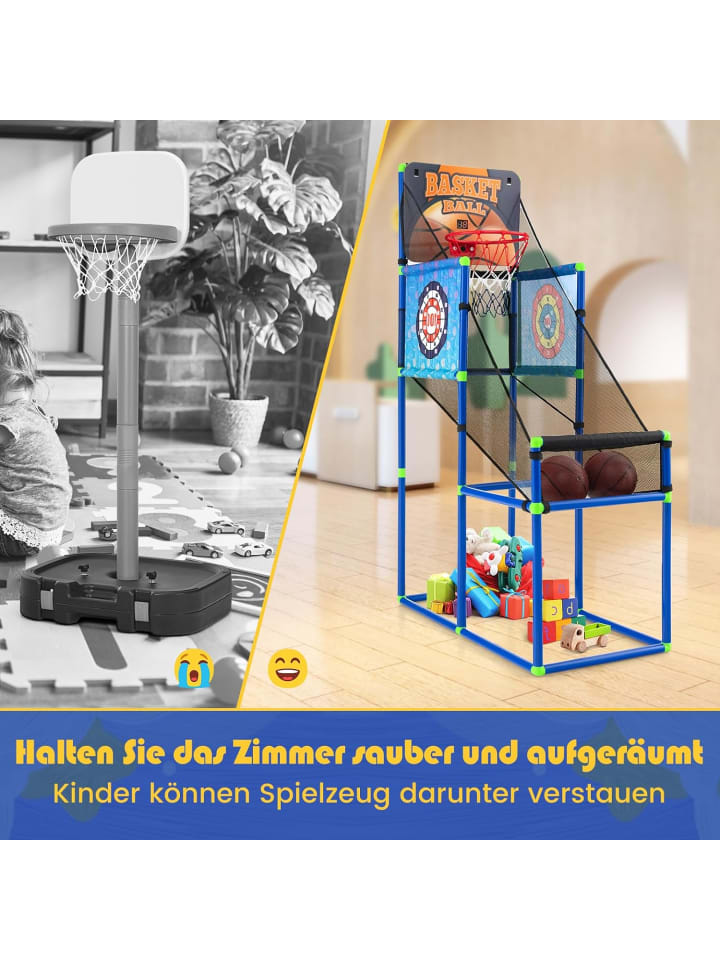 COSTWAY Arcade Basketball Spielset in Blau günstig kaufen 135 cm