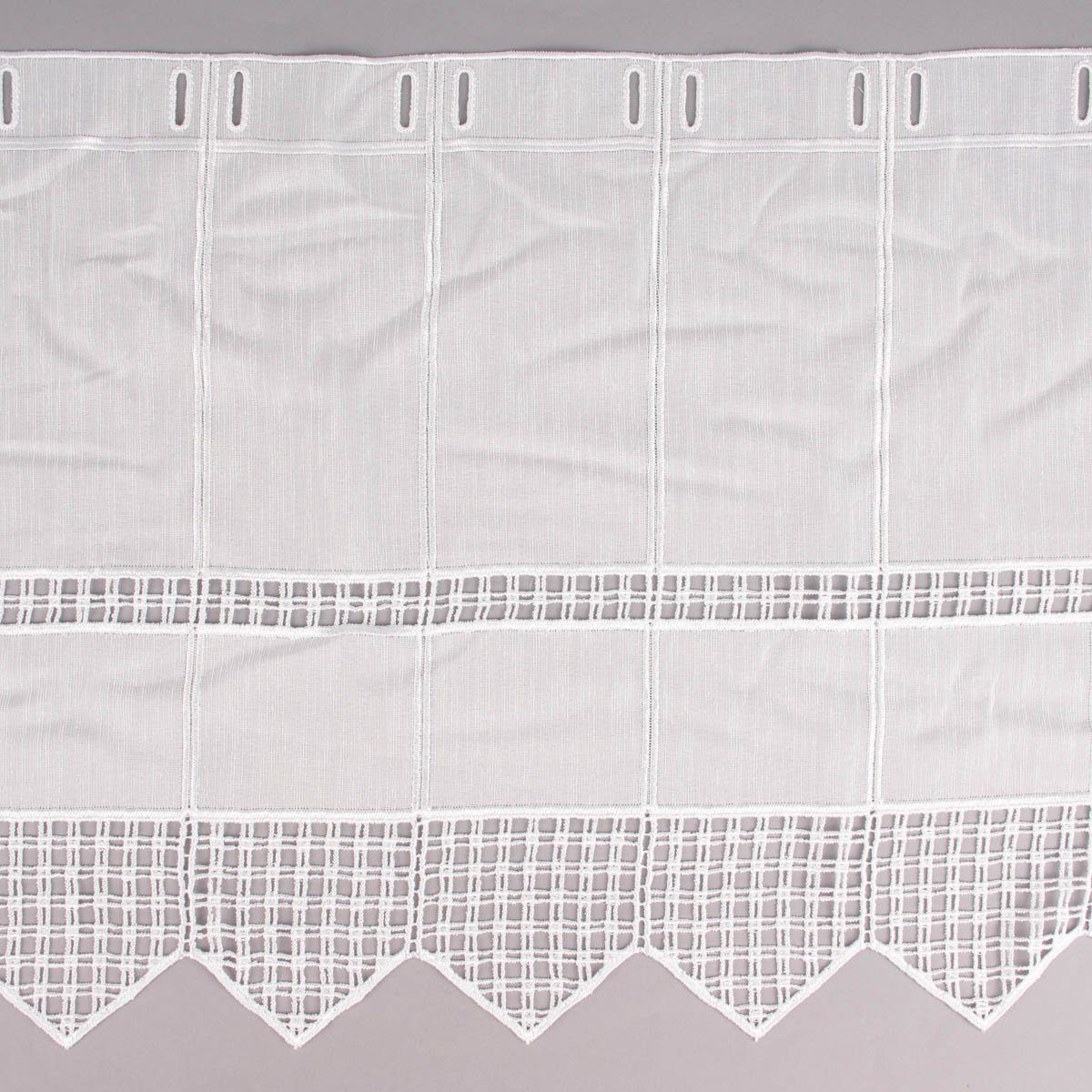 Meterware Scheibengardine nähfrei Stickerei Blütenranken ecru 120cm, SCHÖNER LEBEN., halbtransparent, Stickerei/Stickstoff, bestickt, pflegeleicht