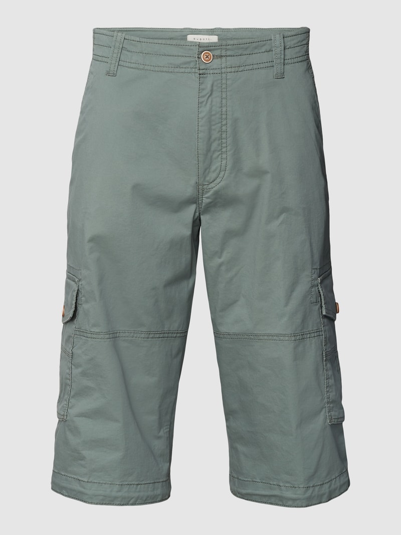 Caprihose mit Eingrifftaschen in olivgrün