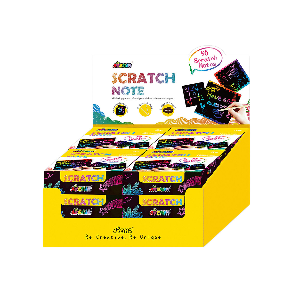 Scratch Note Kratzbild Notizblock, 12-fach sortiert