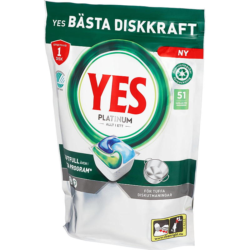 Yes Yes oppvasktablett 51 stk Platinum