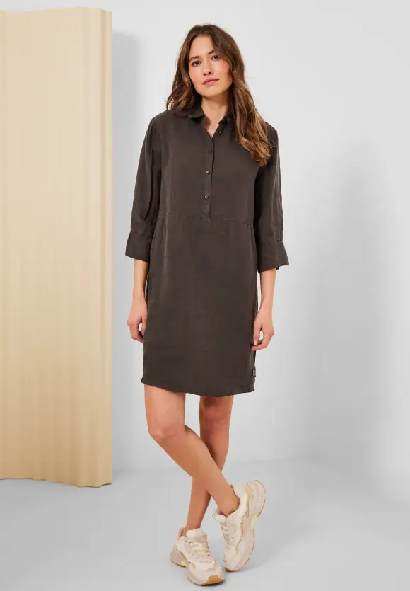 CECIL Leinenkleid mit Knopfleiste