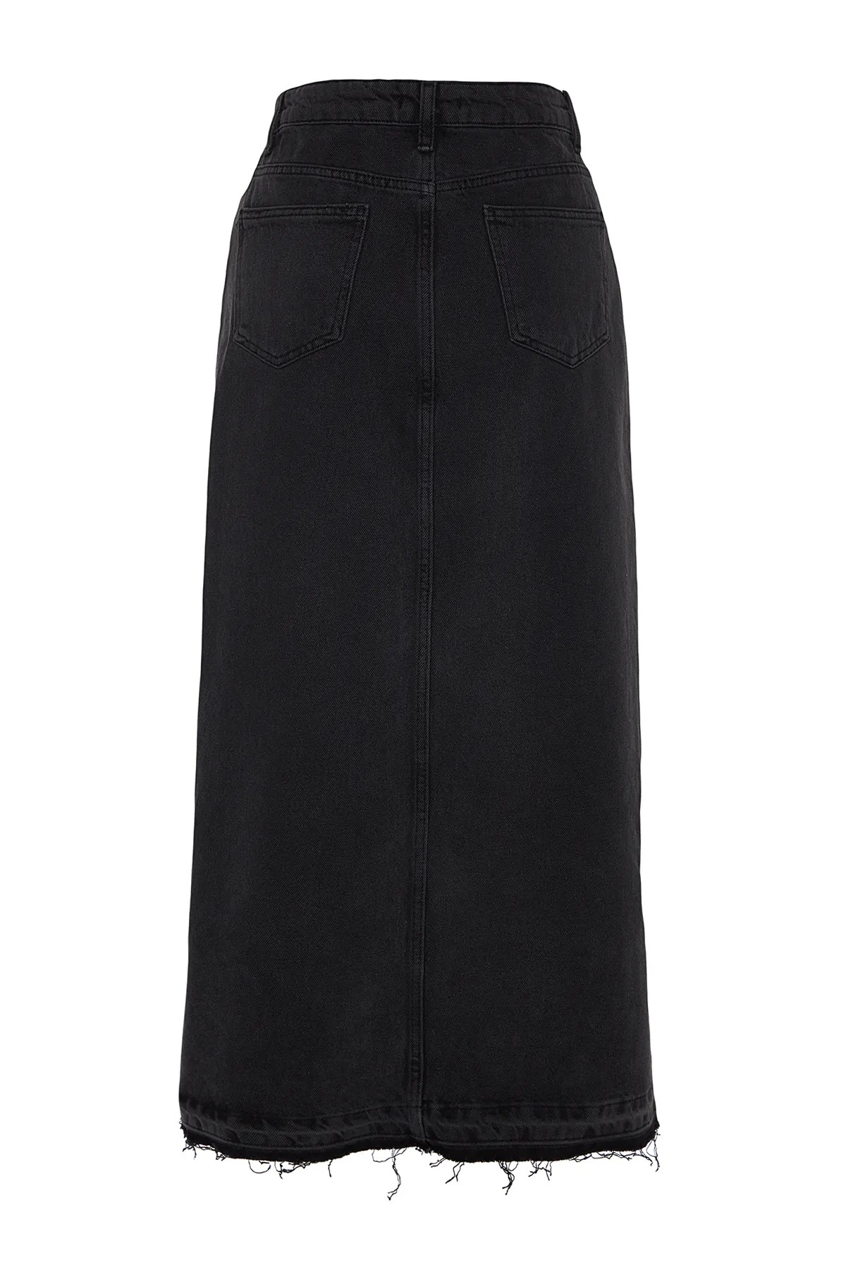 Trendyol Collection  Schwarzer geschlitzter Maxi-Jeansrock TWOSS23ET00289
