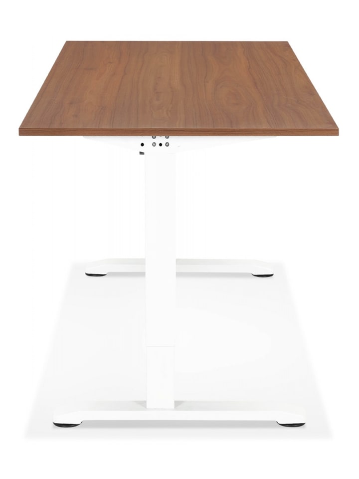 KADIMA DESIGN Höhenverstellbarer Schreibtisch aus Holz Metall | Modern Elegant in Braun-Weiß günstig kaufen