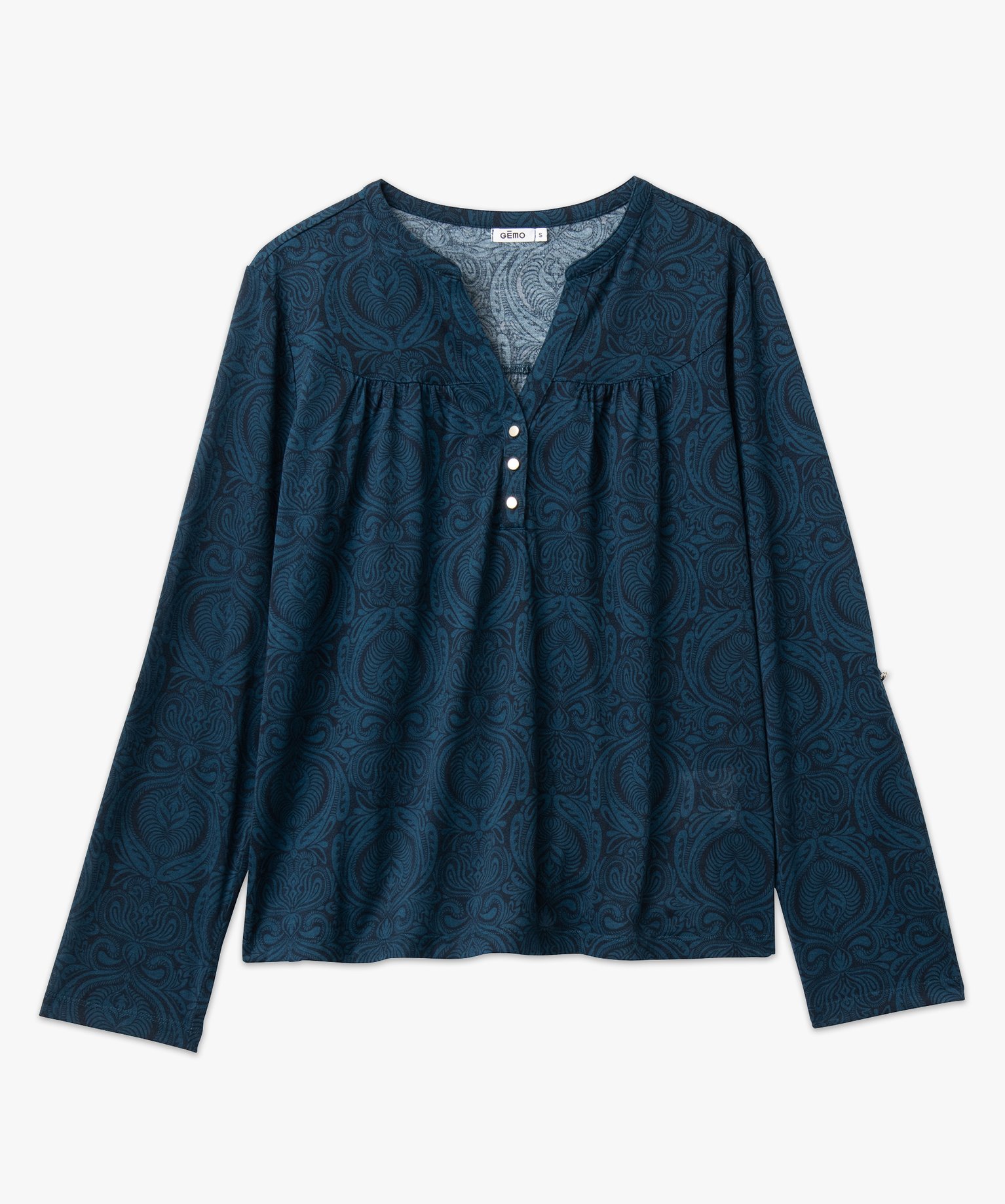 Tee-shirt à manches longues imprimé en polyester recyclé ... imprime | GEMO