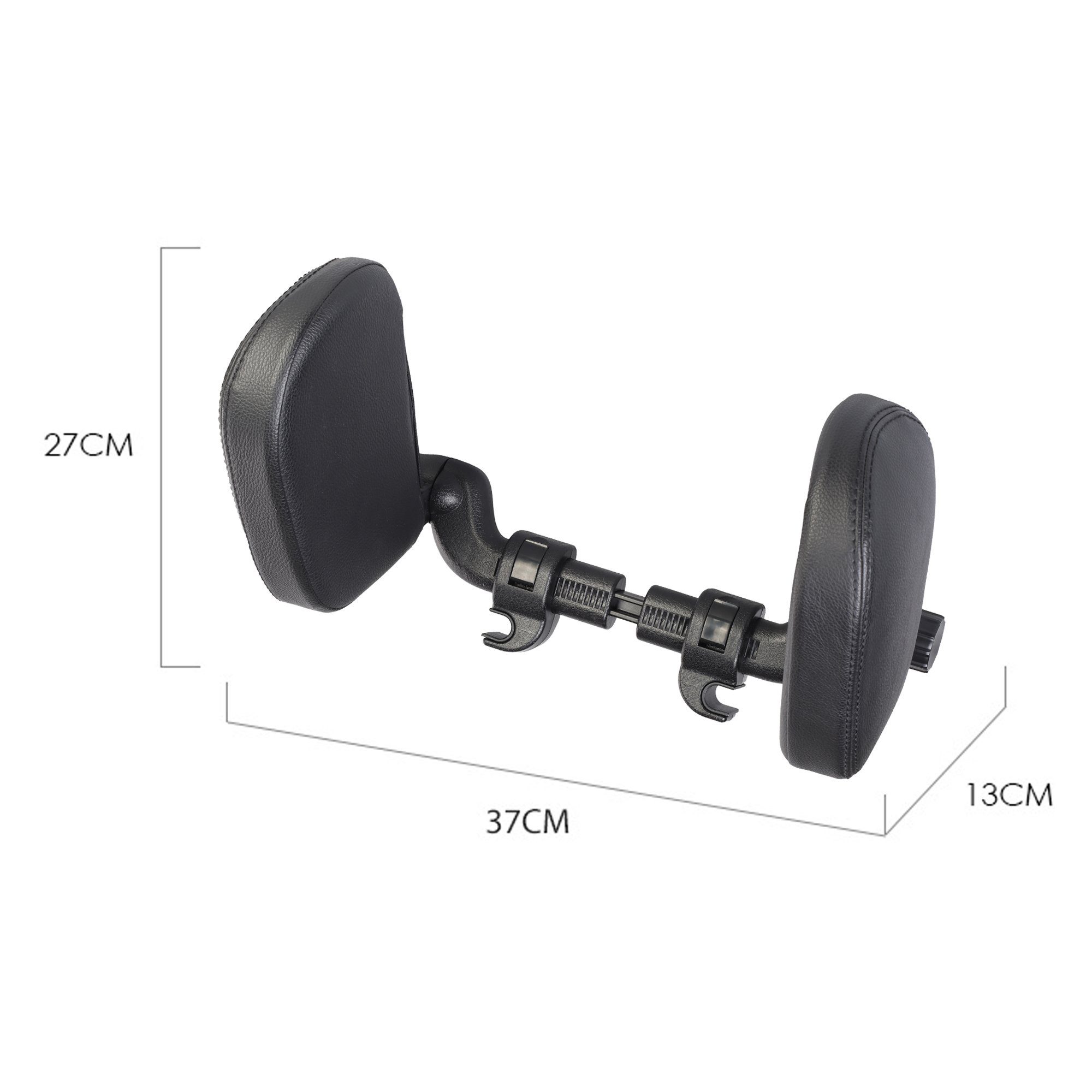 EasyTravel EasyTravel ergonomisches Auto Reise Kopfkissen - Kunstleder schwarz / Camping Sat-Anlage
