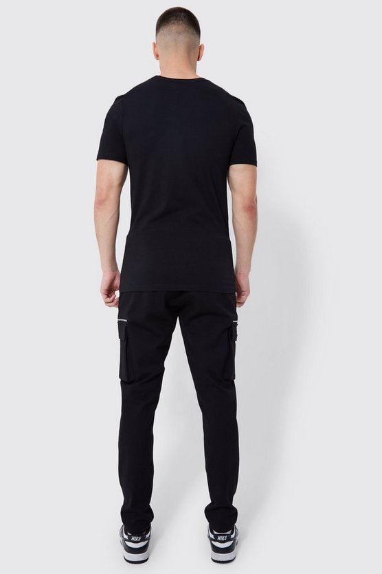 Tall Muscle-Fit T-Shirt mit Santa Monica Print