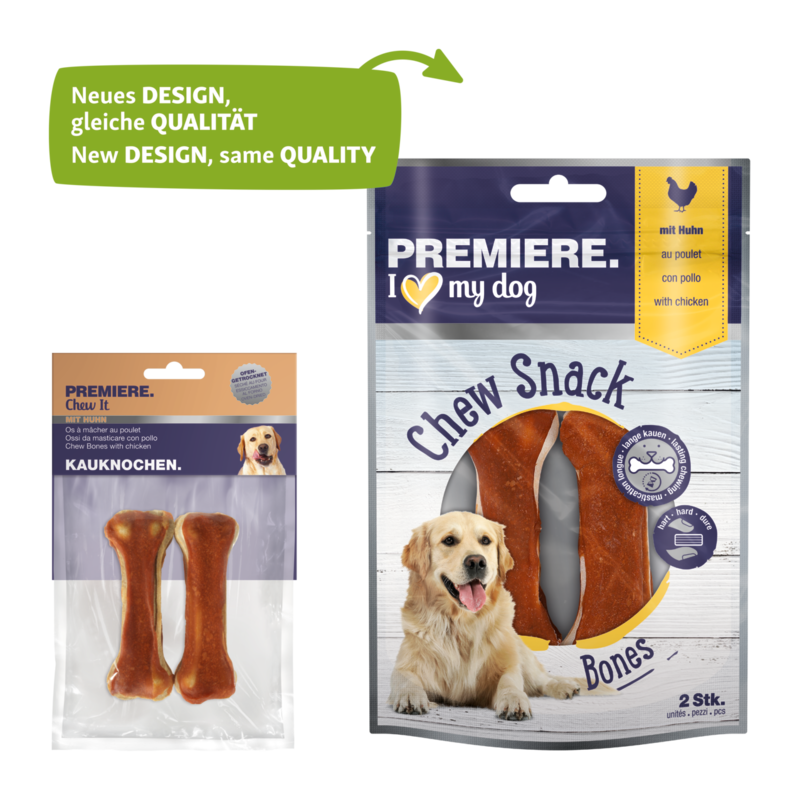 PREMIERE Snacks PREMIERE Kauknochen mit Huhn 2 Stück, 120 g
