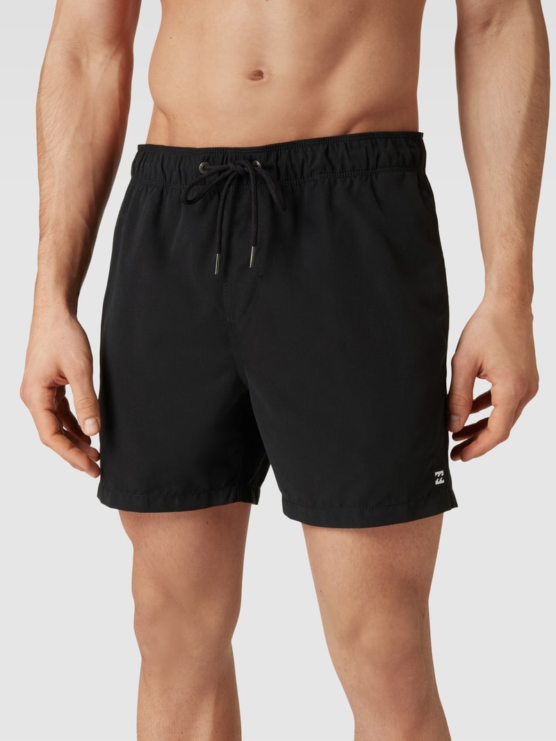 Badehose mit Label-Detail in schwarz