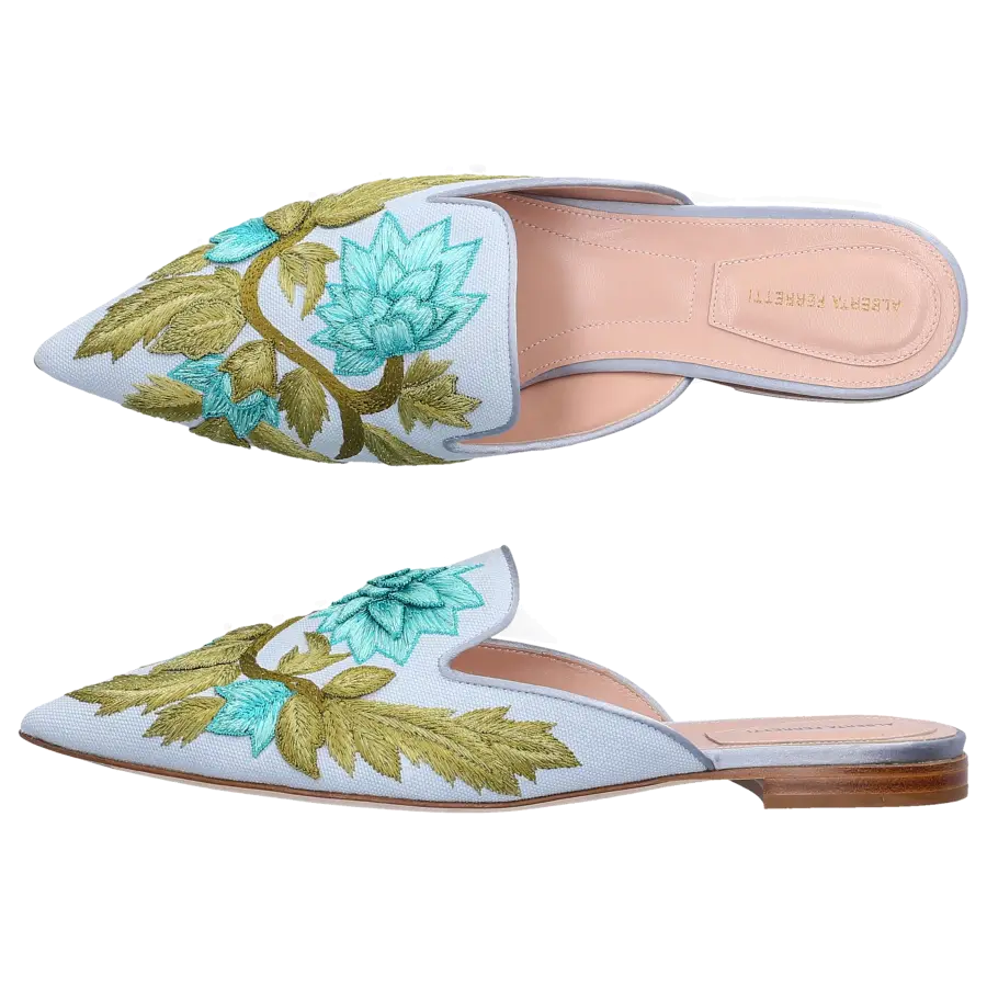 Alberta Ferretti - Slipper 11221 Canvas - blau