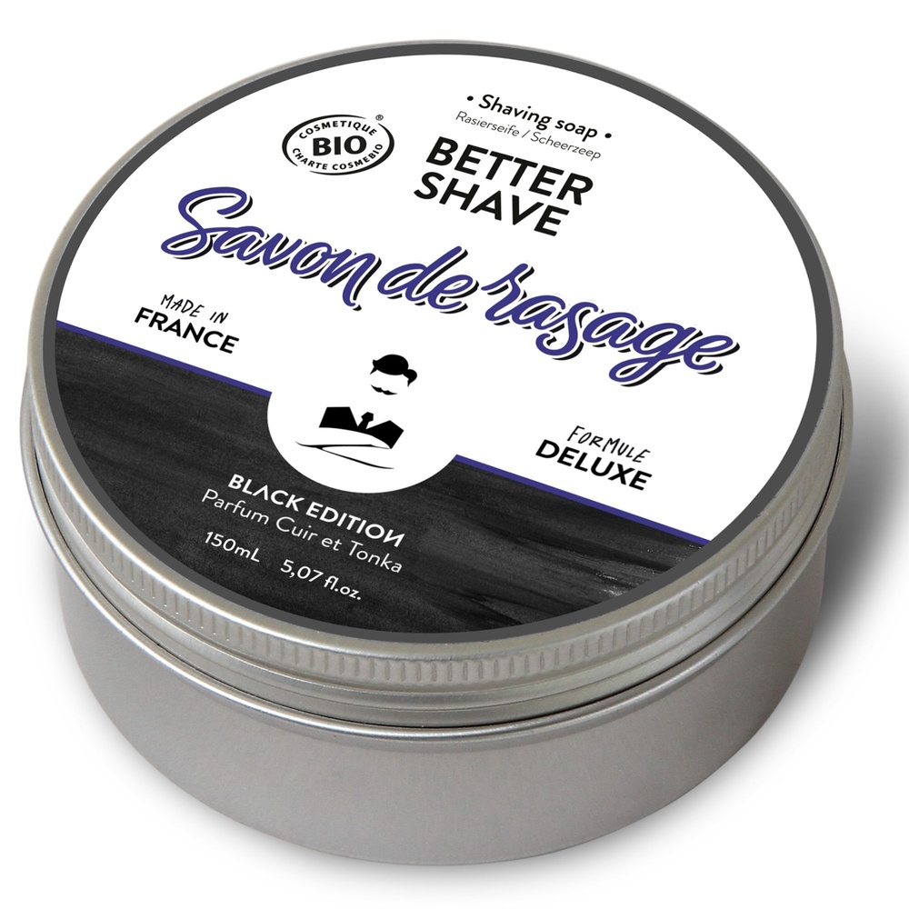Monsieur Barbier Savon de Rasage Naturel - Better Shave / Black Edition Savon de Rasage Traditionnel Black Edition Anti-Irritations et Made in France