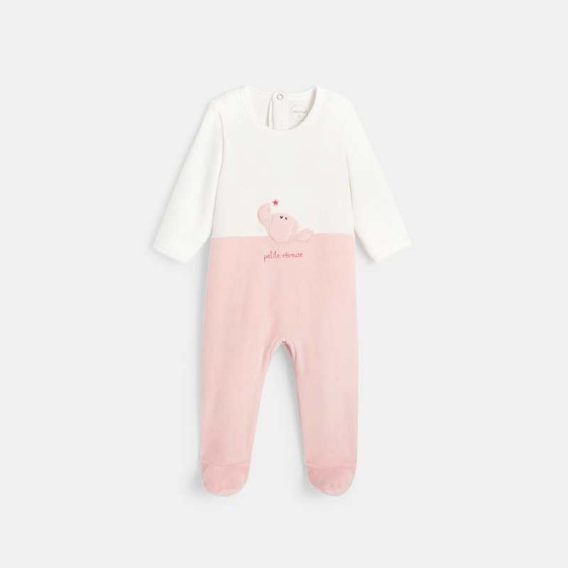 Pyjama bébé en velours rose Absorba