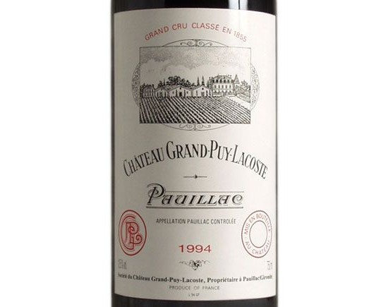 Château Grand-Puy-Lacoste Rouge 1994, Cinquième Cru Classé En 1855 Bordeaux Pauillac