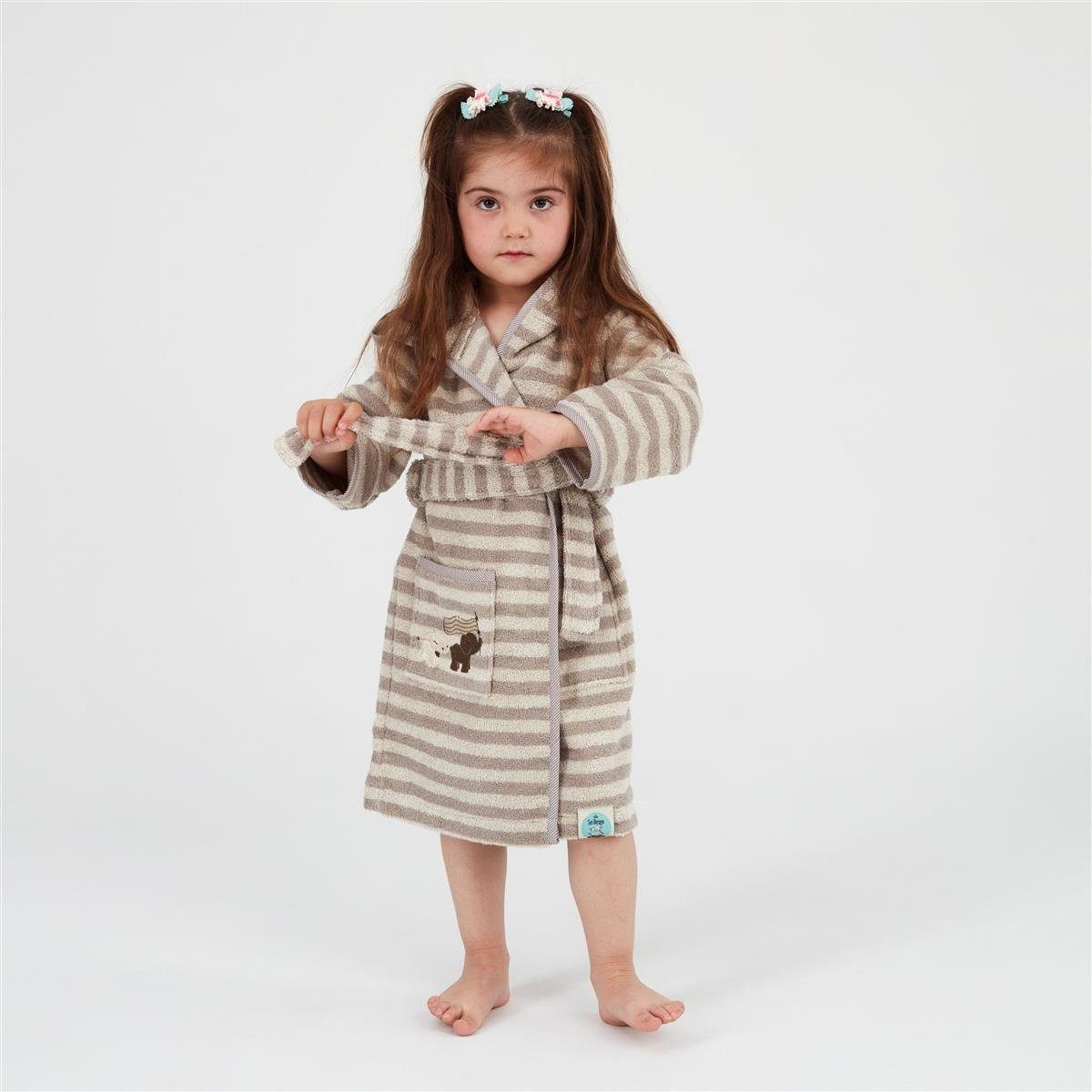 SEI Design Kinderbademantel Babybademantel Bademantel für Junge und Mädchen, Langform, 100% Bio-Baumwolle, Kapuze, Gürtel, inkl. Geschenkverpackung