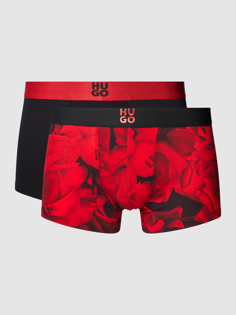 Trunks mit elastischem Logo-Bund im 2er-Pack in schwarz
