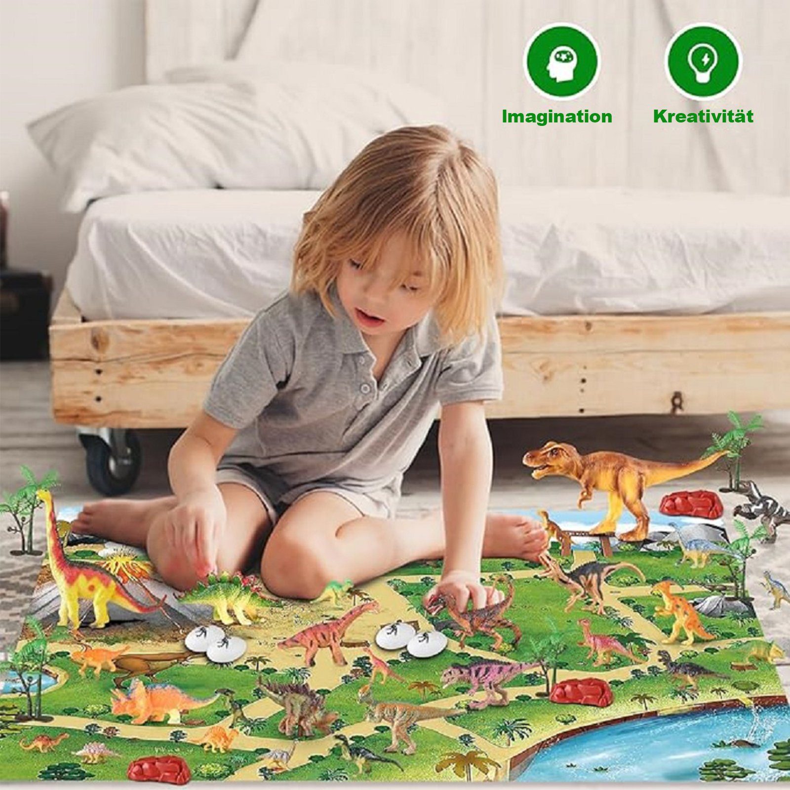 LBLA Spielfigur 30 Stück Dinosaurier Spielzeug Set mit Box, Pädagogisches Spielzeug, (22-tlg), Realistisches Dino Figuren Spielset, Weihnachtsgeschenk