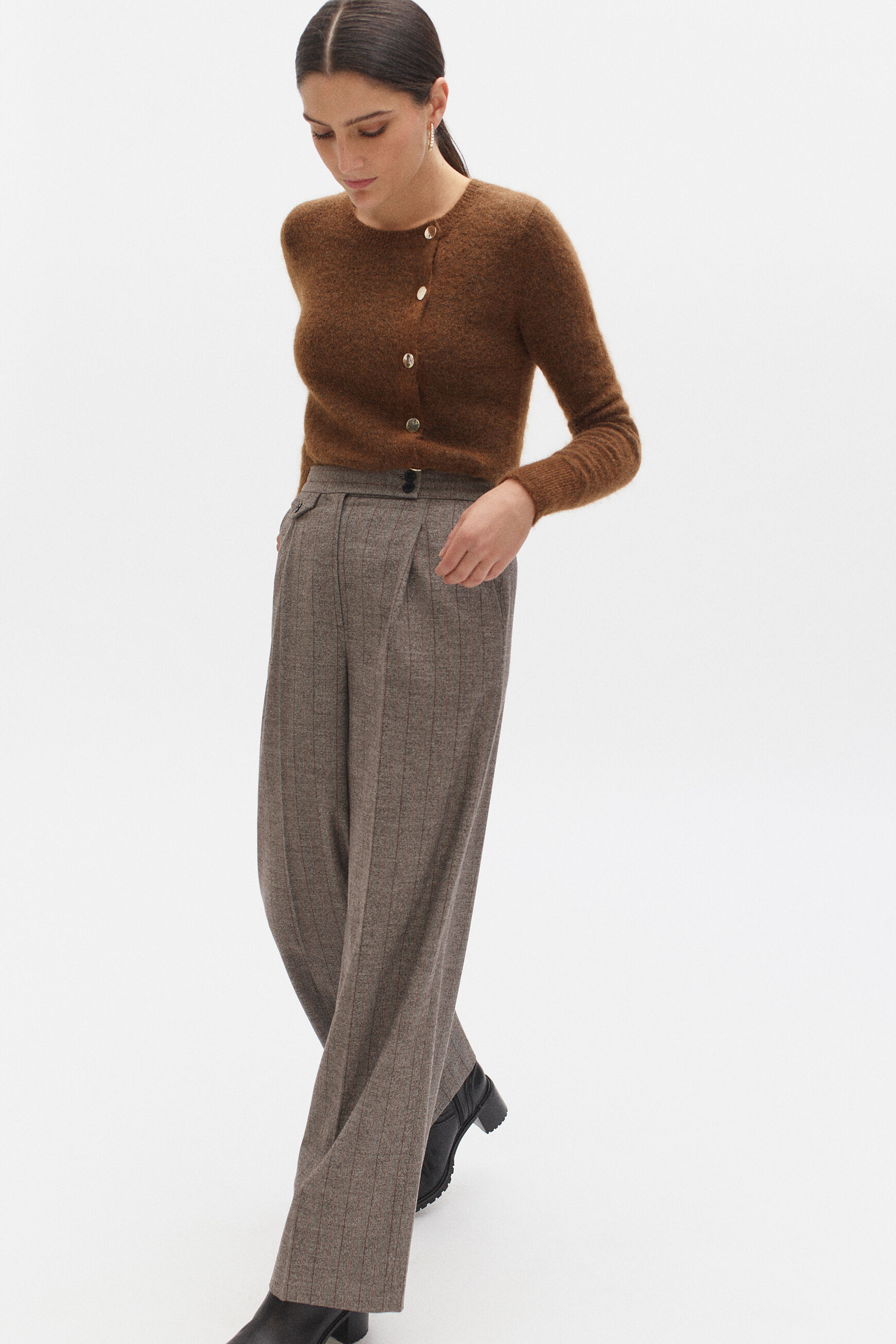 Pantalon oliver camel femme
