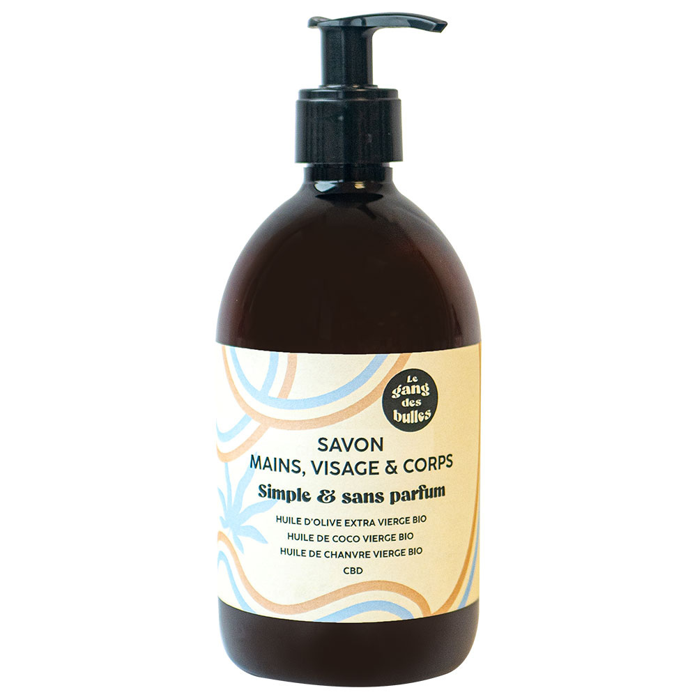 le gang des bulles Savon mains, visage  et  corps - simple et  sans parfum - 500 ml Savon