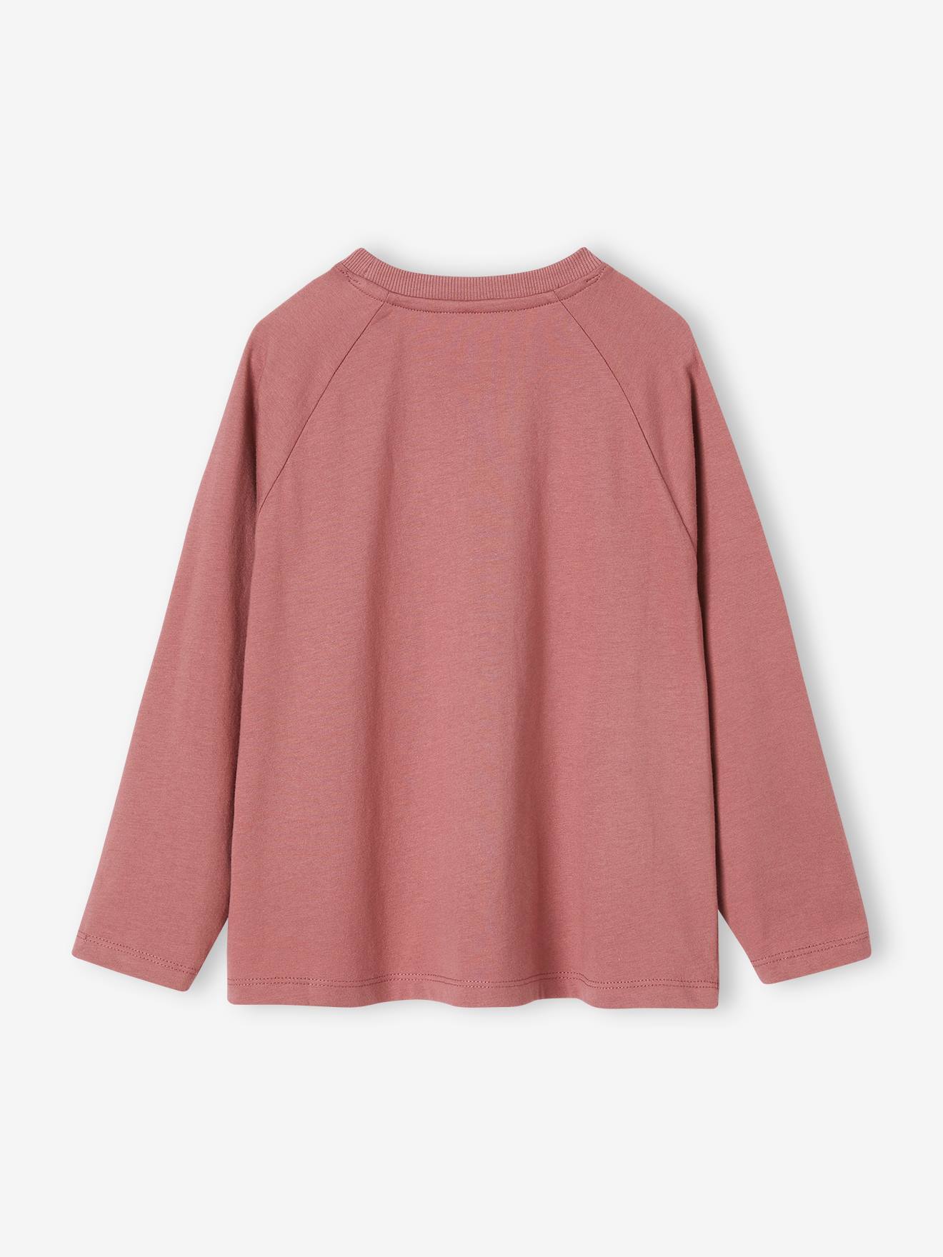 T-shirt sport motif brillant Together fille manches longues raglan vieux rose
