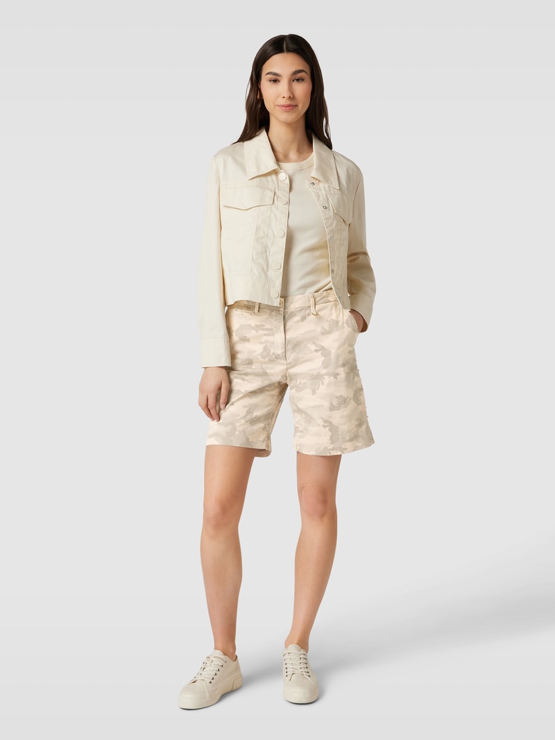 Bermudas mit Allover-Muster Modell 'JACQUELINE CURVY' in beige