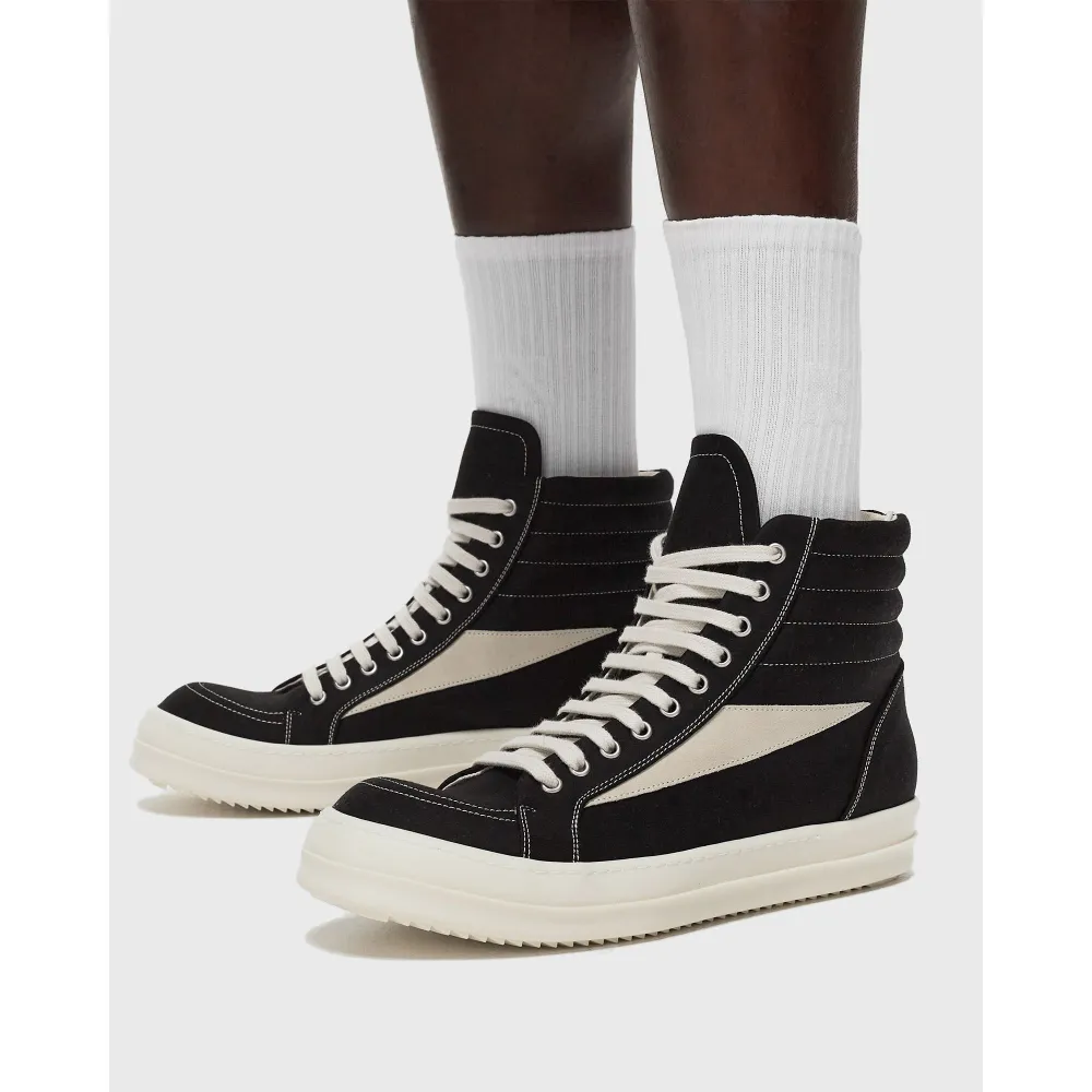 Rick Owens DRKSHDW LIDO HIGH VINTAGE SNEAKS DU01D1810-BLACK-MILK-MILK / schwarz