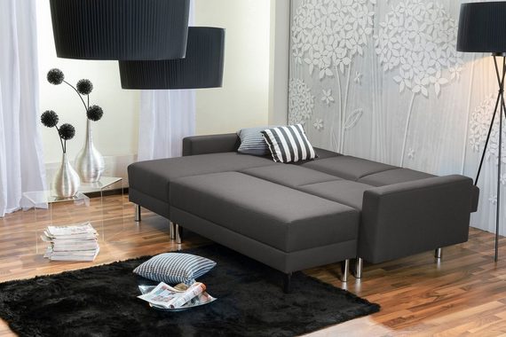 Max Winzer® Loungesofa Just Fashion Funktionssofa Flachgewebe anthrazit, 1 Stück, Made in Germany