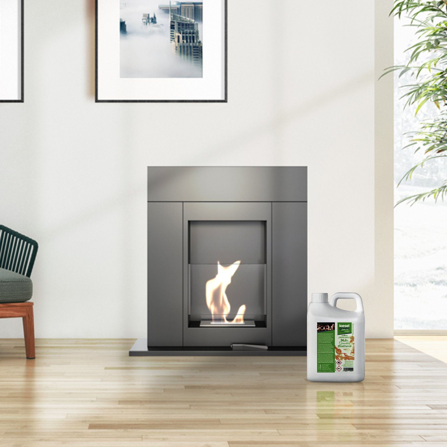 KieselGreen Bioethanol KieselGreen Bioethanol 5/10/25/50 Liter mit Duft für Ethanol-Kamin, 5 l