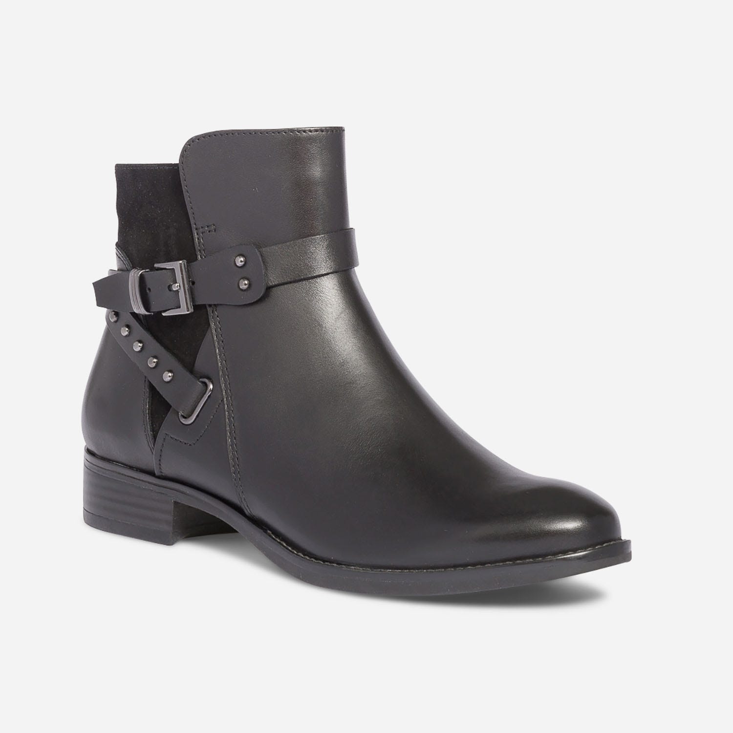 Boots CAPRICE noir à bride cloutée