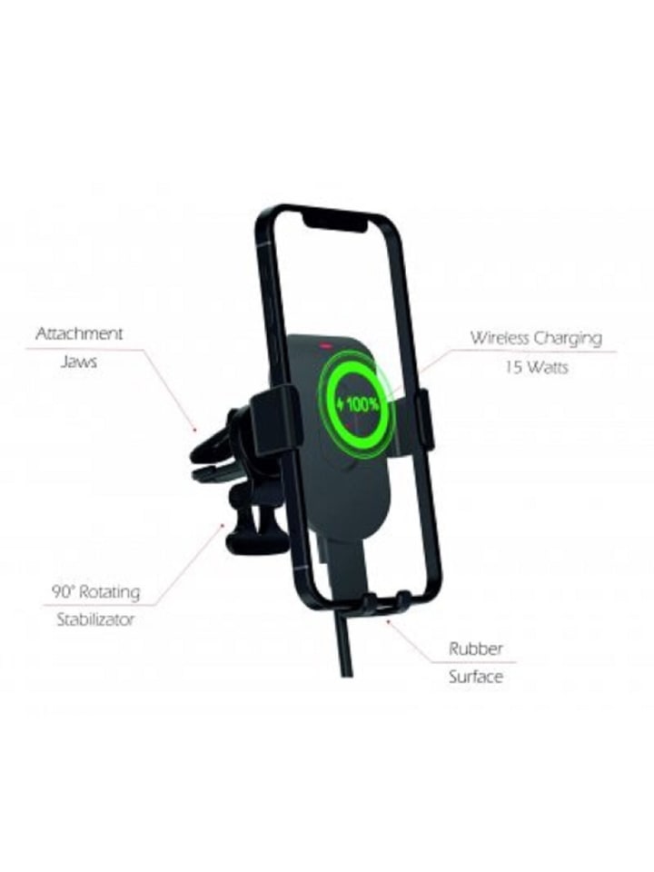 Swissten Auto-Halter mit 15W Wireless Charging und 1m Micro-USB Kabel in schwarz günstig kaufen 20 cm