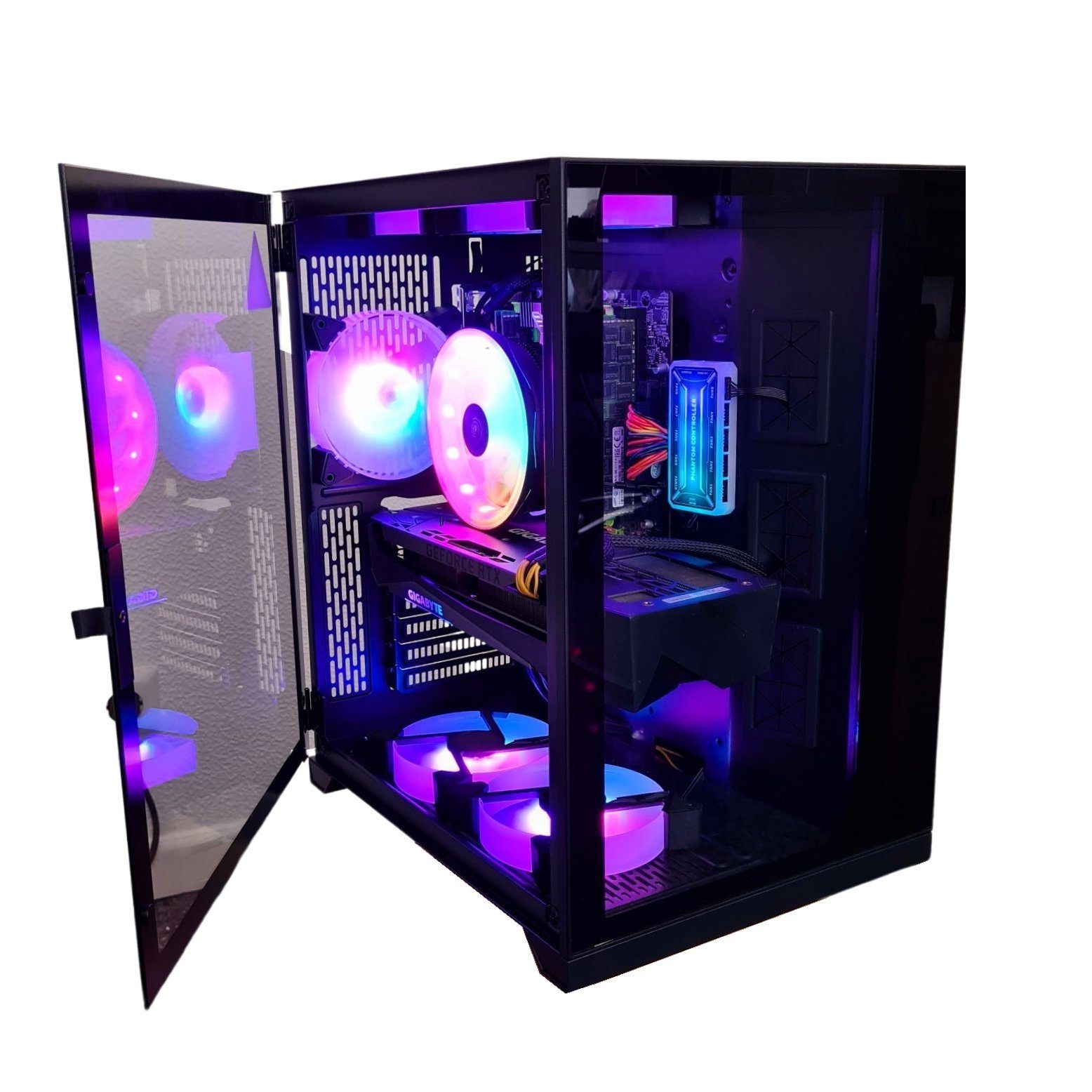 Inter-Tech Gaming PC Diorama 64GB Ram Intel 10 Kerner NVIDIA SSD HDD Windows 11 Gaming-PC (Intel Xeon E5 2680v2, NVIDIA GTX 750, 16GB RAM 240GB SSD ohne HDD GB RAM, Luftkühlung, RGB Lüfter mit Controller, 700W Netzteil)